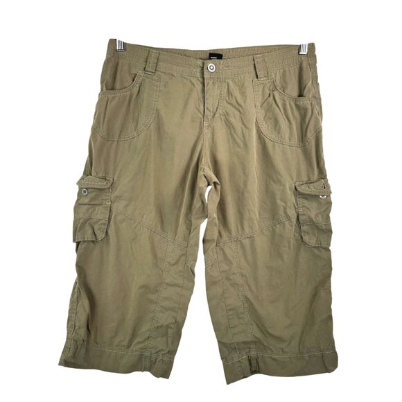 Women's Tan Cargo Capris - Picture 1 of 12